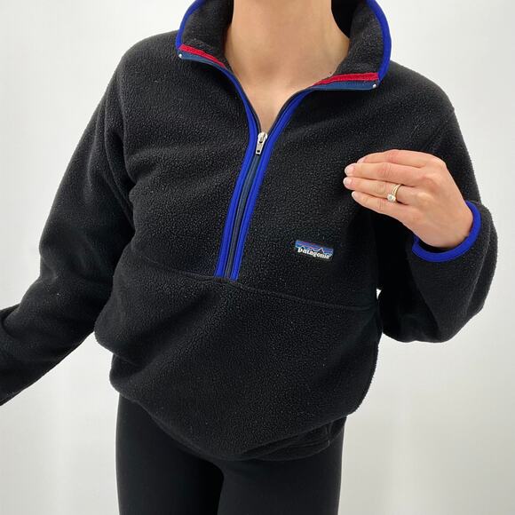 Vintage Patagonia Fall 1999 Black Half-Zip Fleece Jacket Women's Small - Picture 5 of 12